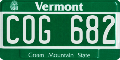VT license plate COG682