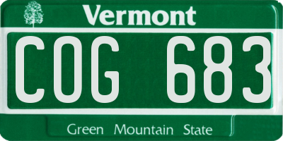 VT license plate COG683