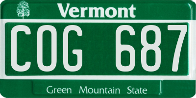 VT license plate COG687