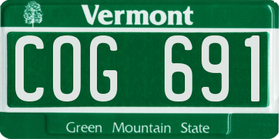VT license plate COG691