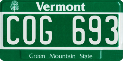 VT license plate COG693
