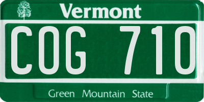 VT license plate COG710