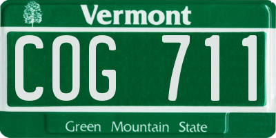 VT license plate COG711