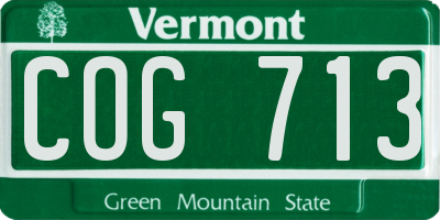VT license plate COG713