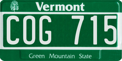 VT license plate COG715