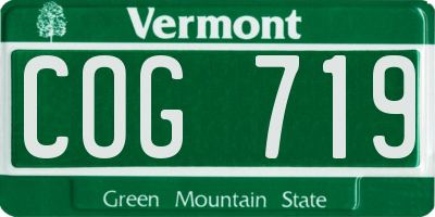 VT license plate COG719