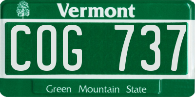VT license plate COG737