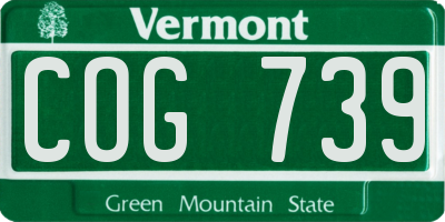 VT license plate COG739