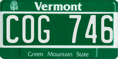 VT license plate COG746