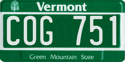 VT license plate COG751