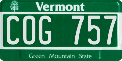 VT license plate COG757