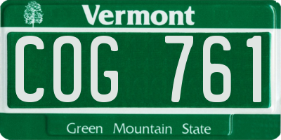 VT license plate COG761