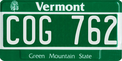VT license plate COG762