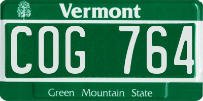 VT license plate COG764