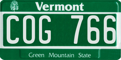 VT license plate COG766