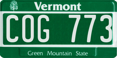 VT license plate COG773