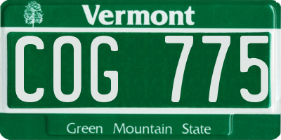 VT license plate COG775