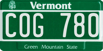 VT license plate COG780