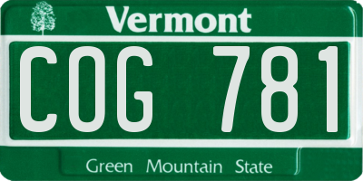 VT license plate COG781