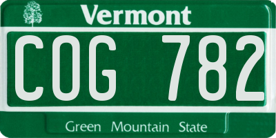 VT license plate COG782