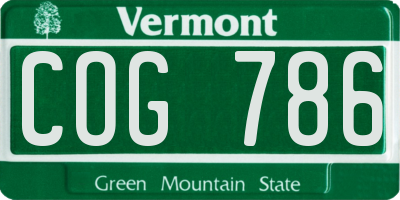 VT license plate COG786