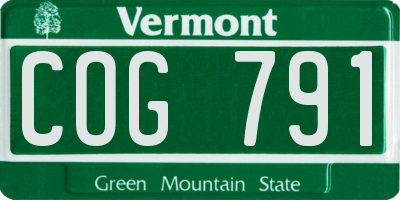 VT license plate COG791