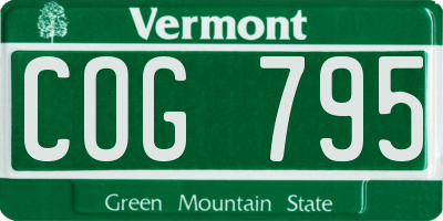 VT license plate COG795