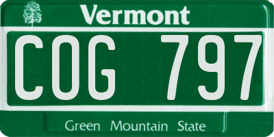 VT license plate COG797