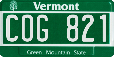 VT license plate COG821