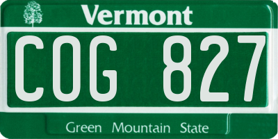 VT license plate COG827