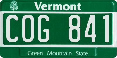 VT license plate COG841