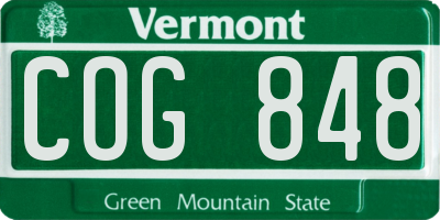 VT license plate COG848