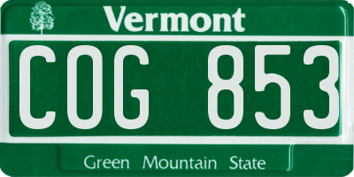 VT license plate COG853