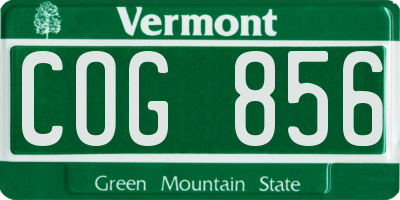 VT license plate COG856