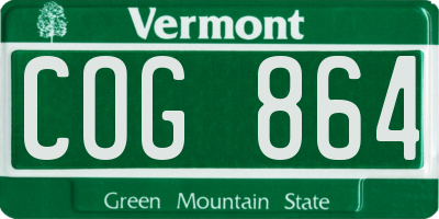 VT license plate COG864