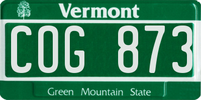 VT license plate COG873