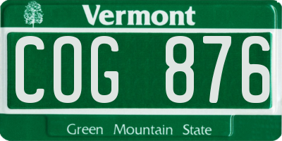VT license plate COG876