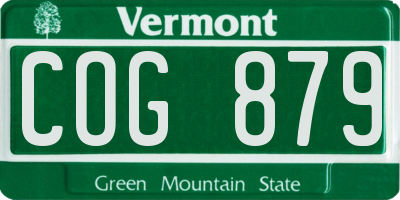 VT license plate COG879