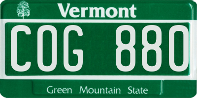 VT license plate COG880
