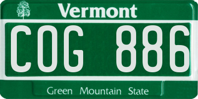 VT license plate COG886