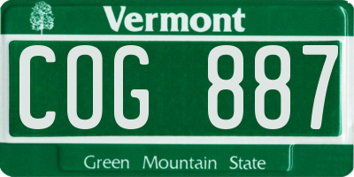VT license plate COG887