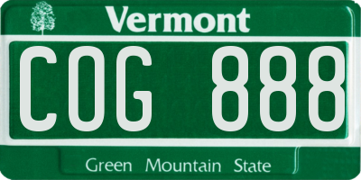 VT license plate COG888