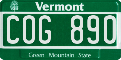 VT license plate COG890