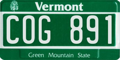 VT license plate COG891