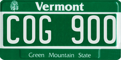 VT license plate COG900