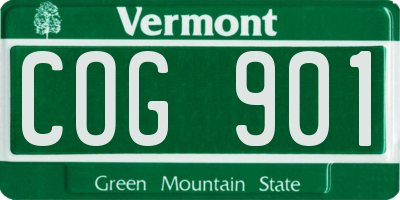 VT license plate COG901