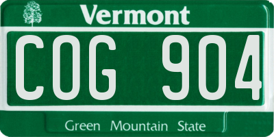 VT license plate COG904