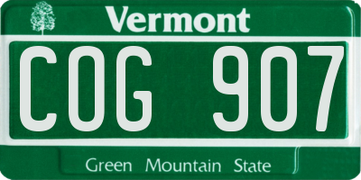 VT license plate COG907