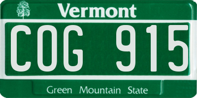 VT license plate COG915