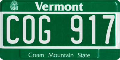 VT license plate COG917